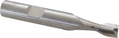 RobbJack - 9/32", 7/16" LOC, 3/8" Shank Diam, 2-1/2" OAL, 2 Flute, Solid Carbide Square End Mill - Single End, Uncoated, Spiral Flute, 30° Helix, Centercutting, Right Hand Cut, Right Hand Flute, Series T12-201 - Americas Industrial Supply