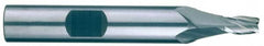 RobbJack - 15/64", 5/8" LOC, 3/8" Shank Diam, 2-1/2" OAL, 4 Flute, Solid Carbide Square End Mill - Single End, Uncoated, Spiral Flute, 30° Helix, Centercutting, Right Hand Cut, Right Hand Flute, Series T12-405 - Americas Industrial Supply