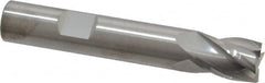 RobbJack - 1/2", 5/8" LOC, 1/2" Shank Diam, 3" OAL, 4 Flute, Solid Carbide Square End Mill - Single End, Uncoated, Spiral Flute, 30° Helix, Centercutting, Right Hand Cut, Right Hand Flute, Series T12-403 - Americas Industrial Supply