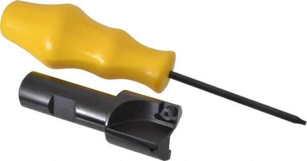 Kennametal - 1-1/8" Cut Diam, 8.64mm Max Depth of Cut, 3/4" Shank Diam, 3-1/4" OAL, Indexable Square Shoulder End Mill - SPEB 322 Inserts, Cylindrical Shank, 0° Lead Angle - Americas Industrial Supply