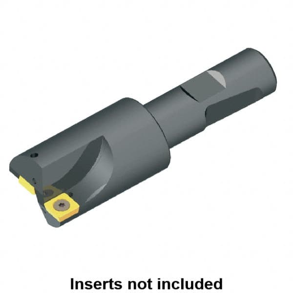 Kennametal - 0.73" Cut Diam, 8.64mm Max Depth of Cut, 3/4" Shank Diam, 3.65" OAL, Indexable Square Shoulder Centercutting End Mill - SDCW 322 Inserts, Weldon Shank, 0° Lead Angle, Through Coolant - Americas Industrial Supply