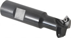 Kennametal - 30° Lead Angle, 1.077" Max Cut Diam, 3/4" Min Cut Diam, 6.6mm Max Depth of Cut, Indexable Chamfer and Angle End Mill - 2 Inserts, SDEB 26152 Insert Style, 3-1/4" Overall Length, Straight Shank - Americas Industrial Supply