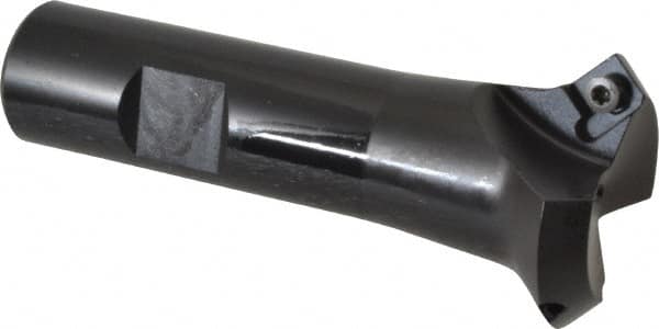 Kennametal - 45° Lead Angle, 1.387" Max Cut Diam, 0.95" Min Cut Diam, 4.96mm Max Depth of Cut, Indexable Chamfer and Angle End Mill - 2 Inserts, SDEB 26152 Insert Style, 3-1/4" Overall Length, Straight Shank - Americas Industrial Supply