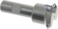 Kennametal - 45° Lead Angle, 1.66" Max Cut Diam, 1.2" Min Cut Diam, 4.96mm Max Depth of Cut, Indexable Chamfer and Angle End Mill - 2 Inserts, SDEB 26152 Insert Style, 3-1/4" Overall Length, Straight Shank - Americas Industrial Supply