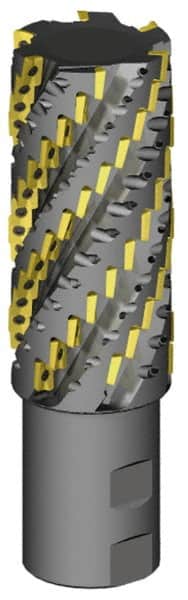 Kennametal - 2" Cut Diam, 6.12" Max Depth of Cut, 2" Shank Diam, 9.7" OAL, Indexable Square Shoulder Helical End Mill - ADKT 1545 Inserts, Weldon Shank - Americas Industrial Supply