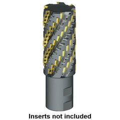 Kennametal - 1-1/2" Cut Diam, 3.37" Max Depth of Cut, 2" Shank Diam, 7-1/2" OAL, Indexable Square Shoulder Helical End Mill - ADCT 2328.., ADCT 1545.., ADKT 2328.., ADKT 1545.. Inserts, Weldon Shank - Americas Industrial Supply