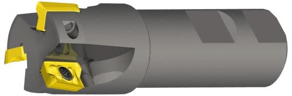 Kennametal - 1" Cut Diam, 12.7mm Max Depth of Cut, 1" Shank Diam, 3-1/2" OAL, Indexable Square Shoulder End Mill - ADKT 1545.. Inserts, Weldon Shank, 0° Lead Angle, Through Coolant - Americas Industrial Supply