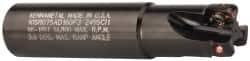 Kennametal - 3/4" Cut Diam, 0.357" Max Depth of Cut, 3/4" Shank Diam, 85.73mm OAL, Indexable Square Shoulder End Mill - AD.T 1035 Inserts, Weldon Shank, 0° Lead Angle, Through Coolant - Americas Industrial Supply
