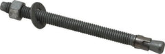 Made in USA - 3/8" Diam, 3/8" Drill, 5" OAL, 3-3/8" Min Embedment Wedge Expansion Concrete Anchor - Grade 5 Steel, Galvanized Finish, Hex Nut Head, Hex Drive, 4" Thread Length - Americas Industrial Supply