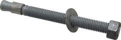 Made in USA - 1/2" Diam, 1/2" Drill, 5-1/2" OAL, Wedge Expansion Concrete Anchor - Grade 5 Steel, Galvanized Finish, Hex Nut Head, Hex Drive, 4" Thread Length - Americas Industrial Supply
