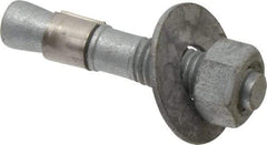 Made in USA - 5/8" Diam, 5/8" Drill, 3-1/2" OAL, Wedge Expansion Concrete Anchor - Grade 5 Steel, Galvanized Finish, Hex Nut Head, Hex Drive, 1-5/8" Thread Length - Americas Industrial Supply