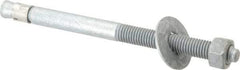 Value Collection - 5/8" Diam, 5/8" Drill, 8-1/2" OAL, 1-1/2" Min Embedment Wedge Expansion Concrete Anchor - Grade 5 Steel, Galvanized Finish, Hex Nut Head, Hex Drive, 4" Thread Length - Americas Industrial Supply