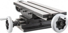 Interstate - 6" Table Width x 19 Table Length, 7-1/2" Cross Travel x 11" Longitudinal Travel, Slide Machining Table - 5" Overall Height, Two 9/16" Longitudinal T Slots, 10-1/2" Base Length x 8" Base Width - Americas Industrial Supply