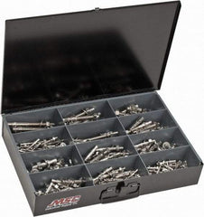 Value Collection - 290 Piece, 1/4 to 1/2" Screw, Stainless Steel Hex Drive Anchor Assortment - 1-3/4 to 5-1/2" Long - Americas Industrial Supply