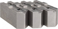 Abbott Workholding Products - 10" & Up Chuck Capacity, Tongue & Groove Attachment, Square Soft Lathe Chuck Jaw - 3 Jaws, Steel, 2-1/8" Btw Mount Hole Ctrs, 4-1/2" Long x 1-1/2" Wide x 2" High, 1/2" Groove, 1/2" Fastener - Americas Industrial Supply