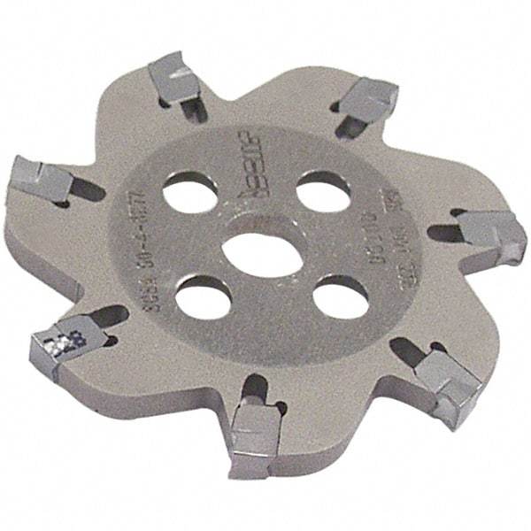 Iscar - Arbor Hole Connection, 0.106" Cutting Width, 1" Depth of Cut, 4.92" Cutter Diam, 1-1/4" Hole Diam, 16 Tooth Indexable Slotting Cutter - SGSA Toolholder, GSAN 3 Insert, Right Hand Cutting Direction - Americas Industrial Supply