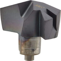 Iscar - Series ICM, 0.681" Diam Grade IC908 140° Replaceable Drill Tip - Carbide, TiAlN Finish, 17 Seat Size, Through Coolant - Americas Industrial Supply