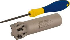 Iscar - 1-1/4" Cut Diam, 0.315" Max Depth of Cut, 1" Shank Diam, 4" OAL, Indexable Square Shoulder Helical End Mill - H490 AN.X 09 Inserts, Weldon Shank, 90° Lead Angle, Through Coolant, Series Helido - Americas Industrial Supply