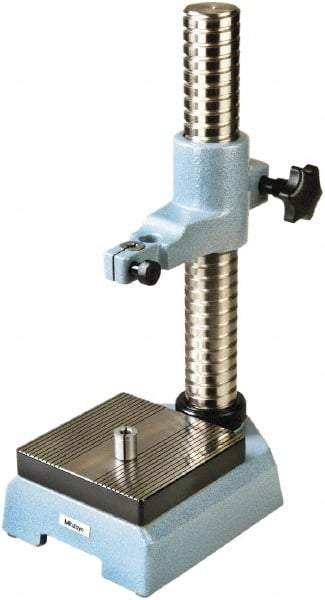 Mitutoyo - Cast Iron, Comparator Gage Stand - 464mm High, 150mm Base Length x 150mm Base Width x 64mm Base Height, Includes Holder - Americas Industrial Supply