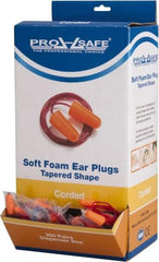 PRO-SAFE - Disposable, Corded, 32 dB Earplugs - Orange - Americas Industrial Supply