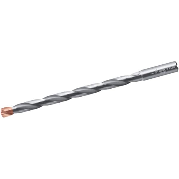 Walter-Titex - 9/16", 140° Point, Spiral Flute, Solid Carbide Taper Length Drill Bit - Double Point Finish, 208mm Flute Length, 260mm OAL, Series A6589DPP - Americas Industrial Supply