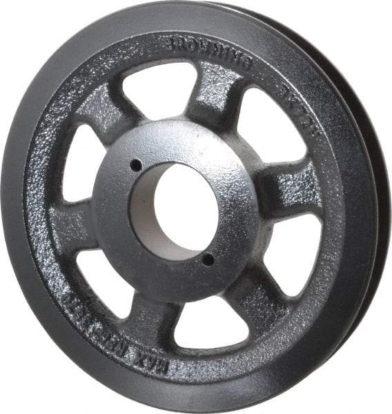 Browning - 1 Groove, 3/8 to 1-1/2 Bore Diam, 6.95" Outside Diam, QD Bushed V Belt Sheave - 6.2 A Diam Belt Pitch - Americas Industrial Supply