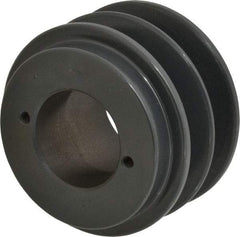 Browning - 2 Groove, 3/8 to 1-1/2 Bore Diam, 3.55" Outside Diam, QD Bushed V Belt Sheave - 2.8 A Diam Belt Pitch - Americas Industrial Supply