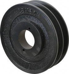 Browning - 2 Groove, 3/8 to 1-1/2 Bore Diam, 5-3/4" Outside Diam, QD Bushed V Belt Sheave - 5.0 A Diam Belt Pitch - Americas Industrial Supply