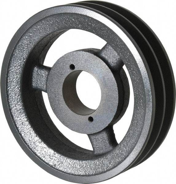 Browning - 2 Groove, 3/8 to 1-1/2 Bore Diam, 6.45" Outside Diam, QD Bushed V Belt Sheave - 5.7 A Diam Belt Pitch - Americas Industrial Supply