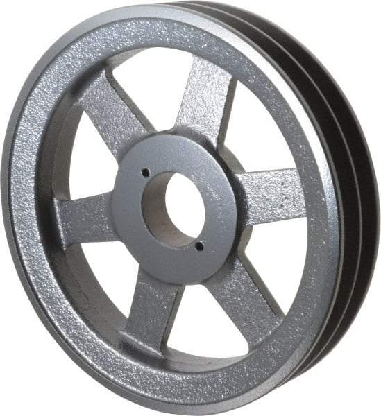 Browning - 2 Groove, 3/8 to 1-1/2 Bore Diam, 8-3/4" Outside Diam, QD Bushed V Belt Sheave - 8.0 A Diam Belt Pitch - Americas Industrial Supply