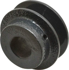 Browning - 3/4" Bore, 15/16 Long, 2.2" Outside Diam, Finished Bore Single Groove V Belt Sheave - 21/32" Wide, 1.66" Pitch Diam of 3L Belt, 2" Pitch Diam of 4L Belt - Americas Industrial Supply