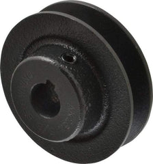 Browning - 5/8" Bore, 15/16 Long, 2.8" Outside Diam, Finished Bore Single Groove V Belt Sheave - 21/32" Wide, 2.26" Pitch Diam of 3L Belt, 2.6" Pitch Diam of 4L Belt - Americas Industrial Supply