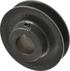 Browning - 7/8" Bore, 15/16 Long, 3.05" Outside Diam, Finished Bore Single Groove V Belt Sheave - 21/32" Wide, 2.46" Pitch Diam of 3L Belt, 2.8" Pitch Diam of 4L Belt - Americas Industrial Supply