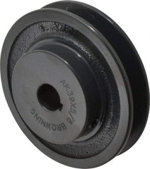 Browning - 5/8" Bore, 1-5/32 Long, 3-3/4" Outside Diam, Finished Bore Single Groove V Belt Sheave - 3/4" Wide, 3.16" Pitch Diam of 3L Belt, 3-1/2" Pitch Diam of 4L Belt - Americas Industrial Supply