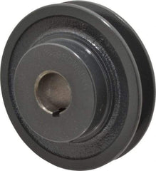 Browning - 7/8" Bore, 1-5/32 Long, 3-3/4" Outside Diam, Finished Bore Single Groove V Belt Sheave - 3/4" Wide, 3.16" Pitch Diam of 3L Belt, 3-1/2" Pitch Diam of 4L Belt - Americas Industrial Supply