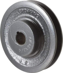 Browning - 3/4" Bore, 1-5/32 Long, 4.45" Outside Diam, Finished Bore Single Groove V Belt Sheave - 3/4" Wide, 3.86" Pitch Diam of 3L Belt, 4.2" Pitch Diam of 4L Belt - Americas Industrial Supply