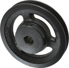 Browning - 5/8" Bore, 1-5/32 Long, 4.95" Outside Diam, Finished Bore Single Groove V Belt Sheave - 3/4" Wide, 4.36" Pitch Diam of 3L Belt, 4.7" Pitch Diam of 4L Belt - Americas Industrial Supply