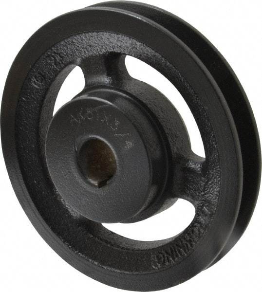 Browning - 3/4" Bore, 1-5/32 Long, 4.95" Outside Diam, Finished Bore Single Groove V Belt Sheave - 3/4" Wide, 4.36" Pitch Diam of 3L Belt, 4.7" Pitch Diam of 4L Belt - Americas Industrial Supply