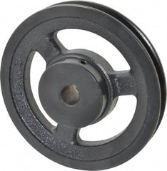 Browning - 5/8" Bore, 1-5/32 Long, 5.45" Outside Diam, Finished Bore Single Groove V Belt Sheave - 3/4" Wide, 4.86" Pitch Diam of 3L Belt, 5.2" Pitch Diam of 4L Belt - Americas Industrial Supply