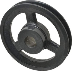 Browning - 7/8" Bore, 1-5/32 Long, 5.45" Outside Diam, Finished Bore Single Groove V Belt Sheave - 3/4" Wide, 4.86" Pitch Diam of 3L Belt, 5.2" Pitch Diam of 4L Belt - Americas Industrial Supply