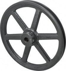 Browning - 5/8" Bore, 1-15/32 Long, 9-1/4" Outside Diam, Finished Bore Single Groove V Belt Sheave - 3/4" Wide, 8.66" Pitch Diam of 3L Belt, 9" Pitch Diam of 4L Belt - Americas Industrial Supply