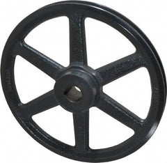 Browning - 1" Bore, 1-15/32 Long, 10-1/4" Outside Diam, Finished Bore Single Groove V Belt Sheave - 3/4" Wide, 9.66" Pitch Diam of 3L Belt, 10" Pitch Diam of 4L Belt - Americas Industrial Supply