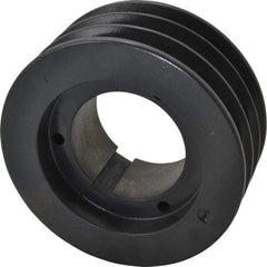 Browning - 3 Groove, 3/4 to 2-11/16 Bore Diam, 5-3/4" Outside Diam, QD Bushed V Belt Sheave - 5.0 A Diam Belt Pitch - Americas Industrial Supply