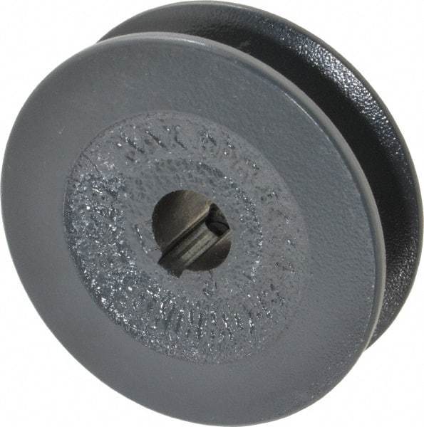 Browning - 5/8" Bore, 1-1/16 Long, 2.8" Outside Diam, Finished Bore Single Groove V Belt Sheave - 13/16" Wide, 2.6 Belt Pitch B, 2.2" Pitch Diam of 4L Belt - Americas Industrial Supply