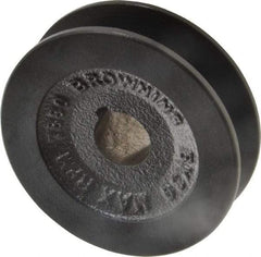 Browning - 3/4" Bore, 1-1/16 Long, 3.15" Outside Diam, Finished Bore Single Groove V Belt Sheave - 13/16" Wide, 2.8 Belt Pitch B, 2.4" Pitch Diam of 4L Belt - Americas Industrial Supply