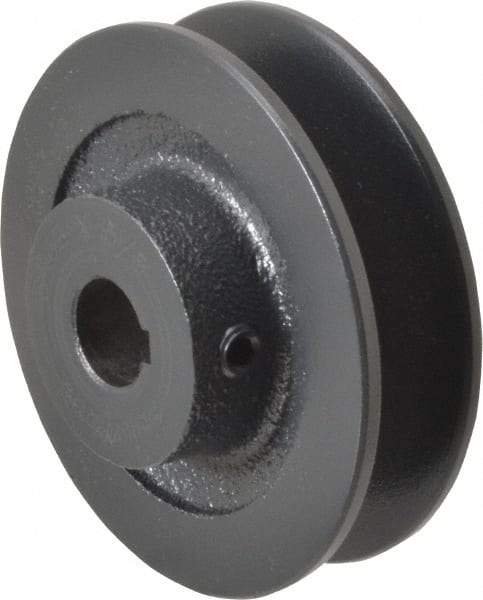 Browning - 5/8" Bore, 1-1/16 Long, 3.2" Outside Diam, Finished Bore Single Groove V Belt Sheave - 13/16" Wide, 3 Belt Pitch B, 2.6" Pitch Diam of 4L Belt - Americas Industrial Supply