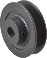 Browning - 5/8" Bore, 1-1/16 Long, 3.2" Outside Diam, Finished Bore Single Groove V Belt Sheave - 13/16" Wide, 3 Belt Pitch B, 2.6" Pitch Diam of 4L Belt - Americas Industrial Supply