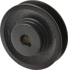 Browning - 5/8" Bore, 1-5/32 Long, 3-3/4" Outside Diam, Finished Bore Single Groove V Belt Sheave - 7/8" Wide, 3.4 Belt Pitch B, 3" Pitch Diam of 4L Belt - Americas Industrial Supply