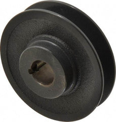 Browning - 7/8" Bore, 1-5/32 Long, 3.95" Outside Diam, Finished Bore Single Groove V Belt Sheave - 7/8" Wide, 3.6 Belt Pitch B, 3.2" Pitch Diam of 4L Belt - Americas Industrial Supply