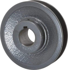 Browning - 1" Bore, 1-5/32 Long, 4" Outside Diam, Finished Bore Single Groove V Belt Sheave - 7/8" Wide, 3.6 Belt Pitch B, 3.2" Pitch Diam of 4L Belt - Americas Industrial Supply